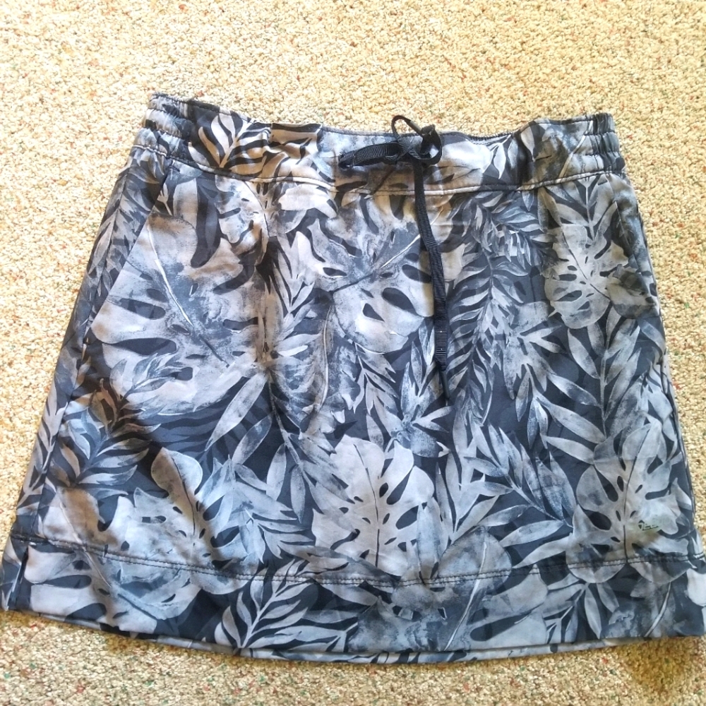 Speedo Skort Gray Tropical Leaf Print Golf Swim Athletic